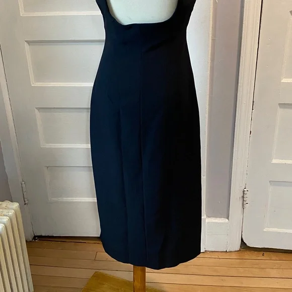 NWT Zara Square Neck Fitted Midi Dress - Picture 11 of 17